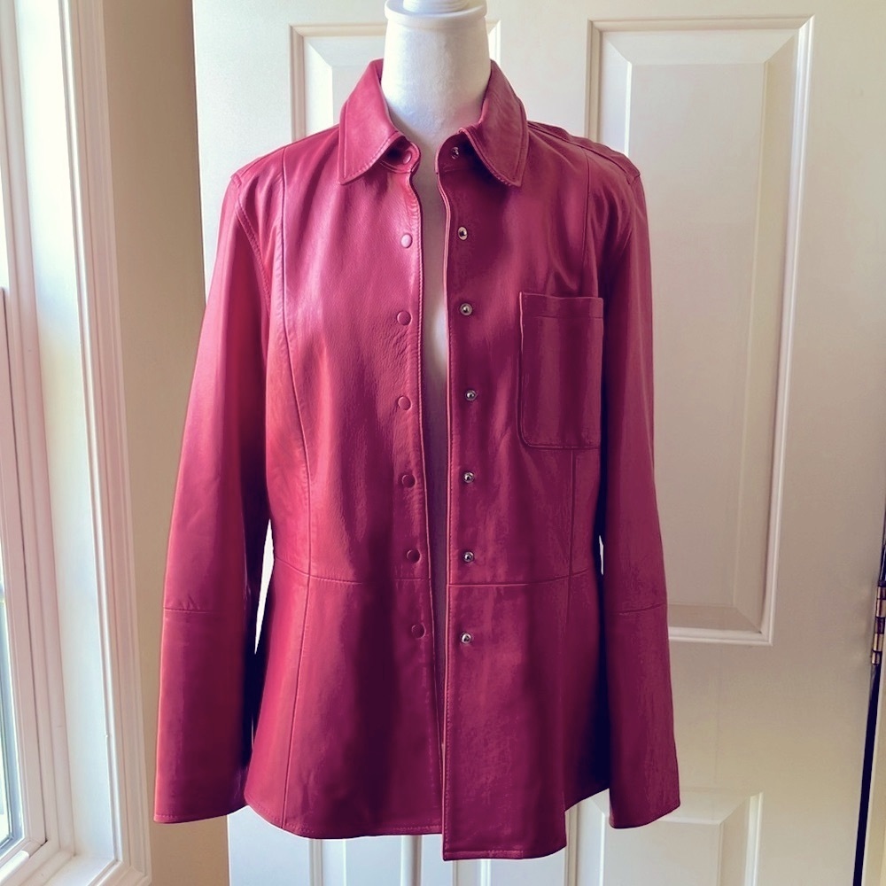 Dana Buchanan Women’s Leather Blazer/Jacket Pink Size 6